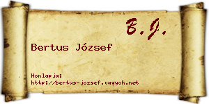 Bertus József névjegykártya