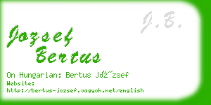 jozsef bertus business card